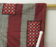 Photo7: 2314T04z750 Vintage Japanese Kimono Silk MEISEN KOMON  Dark red (7)
