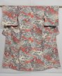Photo1: 1312i07z970 Japanese Kimono Silk KOMON Light gray Flowers (1)
