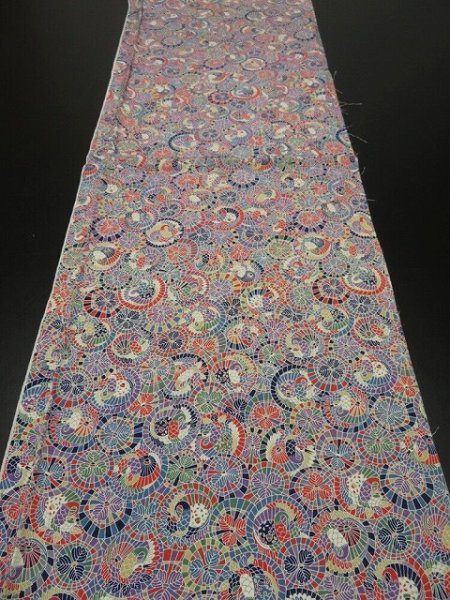 Photo5: 2U02z60  Japanese Kimono Silk  FABRIC Umbrella  42.5x14.2 (5)