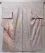 Photo1: 2203T05z940  Japanese Kimono Silk TSUKESAGE Peacock Light purple (1)