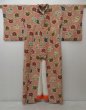 Photo8: 0928T02z1030 Vintage Japanese Kimono Silk RYUKYU BINGATA KOMON Dark red (8)
