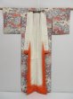 Photo10: 1312i07z970 Japanese Kimono Silk KOMON Light gray Flowers (10)