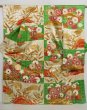 Photo1: 0922i10z1220 Vintage Japanese Kimono Silk FURISODE Off-white Flowers (1)