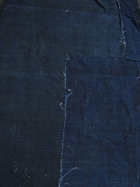 Photo3: 3D30z180 Japanese Kimono Cotton Boro Ranru Patch Indigo   70.1" (3)