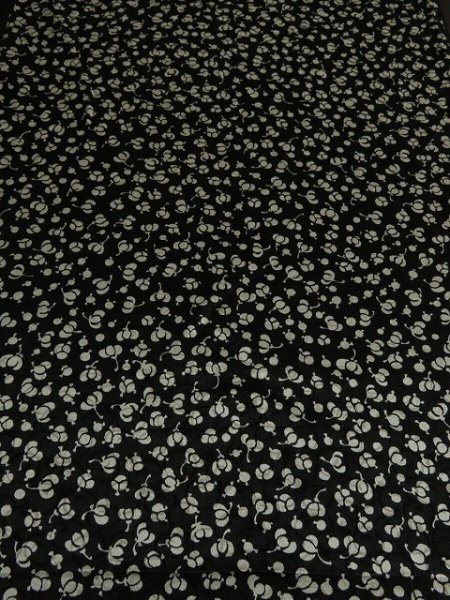 Photo1: 1P02z50 Japanese Kimono Silk  FABRIC Black Plum bud 40.2" (1)