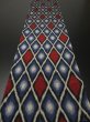 Photo5: 1Y05z80 Vintage Japanese Kimono Silk  FABRIC Black, Navy, Dark red   59.8" (5)
