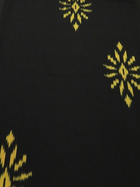 Photo2: 1N01z60 Vintage Japanese Kimono Silk  FABRIC Black Chrysanthemum 38.6" (2)