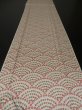 Photo5: 1S06z90 Japanese Kimono Silk  FABRIC Off-white Seigaiha, Flowers 65.4" (5)