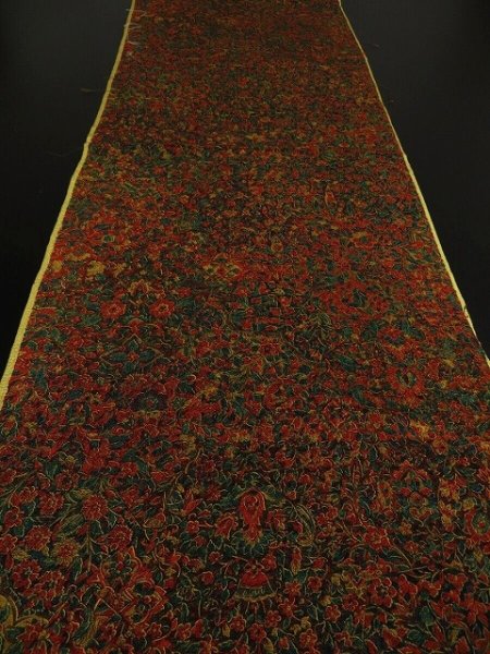 Photo5: 1A01z60 Japanese Kimono Crepe Silk  FABRIC Dark red Karahana 39.4" (5)