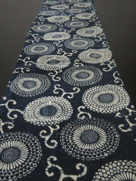 Photo6: 3i20z110 Vintage Japanese Kimono Cotton Momen Boro Fabric Indigo   61.4" (6)