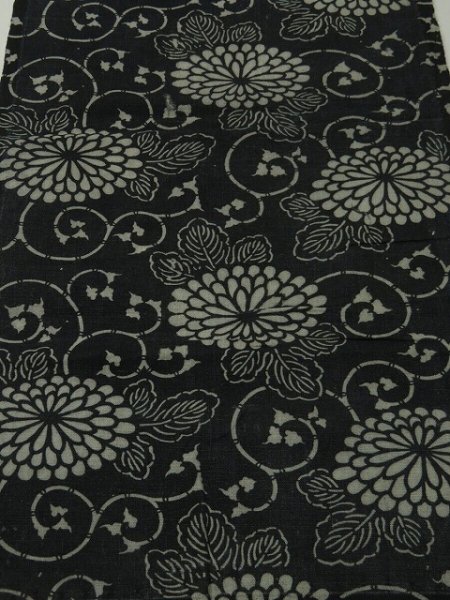 Photo1: 4M13z70 Vintage Japanese Kimono Cotton Momen Boro Fabric Indigo Katazome 55.1" (1)