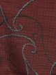 Photo4: 0126N02z840 Vintage Japanese Kimono Silk TSUMUGI Dark red Karakusa (4)