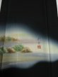 Photo1: 1Z05z80 Japanese Kimono Silk Artist work FABRIC Black Trees 44.9" (1)