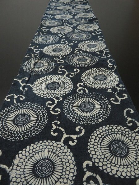 Photo6: 3i19z110 Vintage Japanese Kimono Cotton Momen Boro Katazome Fabric Indigo   61.4 (6)