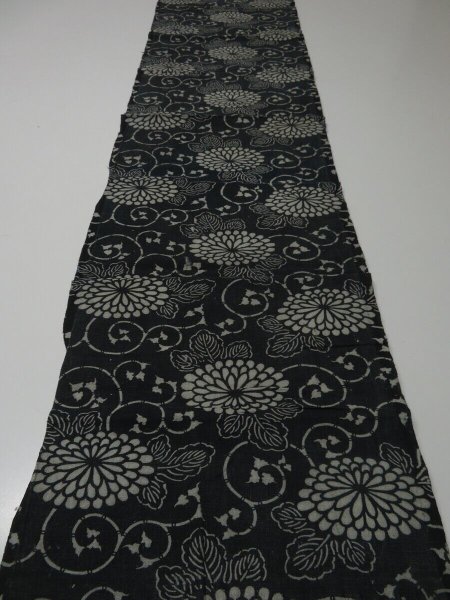 Photo6: 4M13z70 Vintage Japanese Kimono Cotton Momen Boro Fabric Indigo Katazome 55.1" (6)