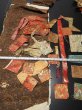 Photo4: ME01z200 Japanese Kimono Silk Antique Meiji era Kinran Fabric Scrap 100year old (4)