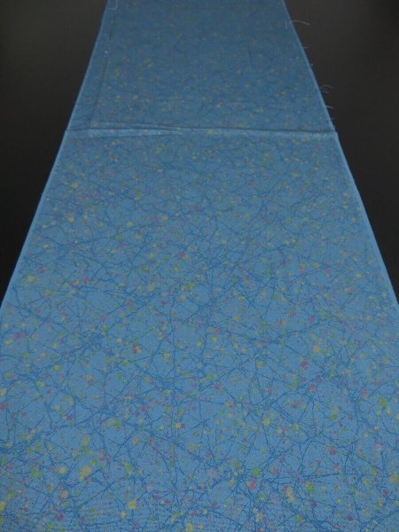 Photo5: 1E02z60 Japanese Kimono Silk  FABRIC Light blue   40.9" (5)