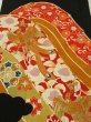 Photo1: 2U01z110 Vintage Japanese Kimono Silk  FABRIC Black Phoenix 51.2" (1)