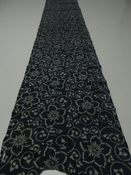 Photo6: 4M02z80 Vintage Japanese Kimono Cotton Momen Boro Fabric Indigo Katazome 66.1" (6)