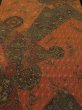 Photo1: 1S01z70 Japanese Kimono Crepe Silk  FABRIC Orange-Brown Flowers 39.4" (1)