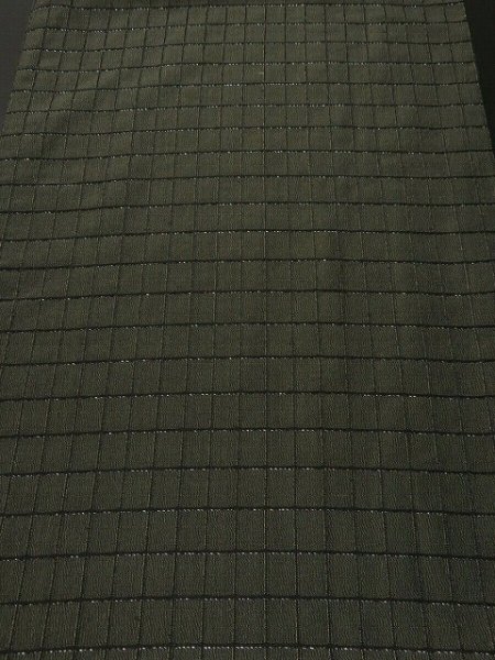 Photo1: 3C03z90 Vintage Japanese Kimono Silk  FABRIC Dark brown-gray   62.2" (1)