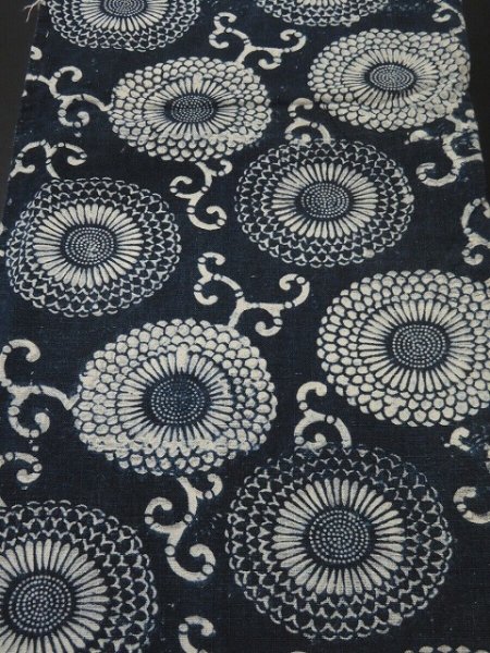 Photo1: 3i20z110 Vintage Japanese Kimono Cotton Momen Boro Fabric Indigo   61.4" (1)