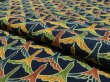 Photo4: 2B06z80 Japanese Kimono Silk  FABRIC Navy Flying crane 64.6" (4)