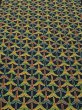 Photo1: 2B06z80 Japanese Kimono Silk  FABRIC Navy Flying crane 64.6" (1)