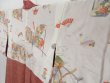 Photo7: 2102T10z480  Japanese Kimono Silk SHIBORI HAORI Wave Dark red (7)