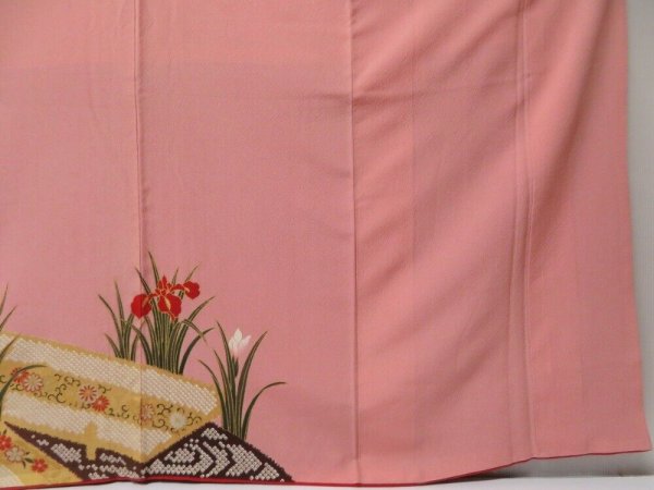 Photo6: 2207T06z1290  Japanese Kimono Silk FURISODE Iris Pink (6)