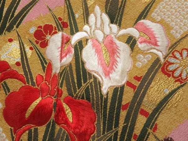 Photo8: 2207T06z1290  Japanese Kimono Silk FURISODE Iris Pink (8)