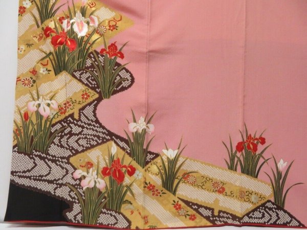 Photo5: 2207T06z1290  Japanese Kimono Silk FURISODE Iris Pink (5)