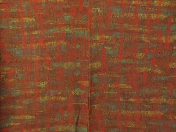 Photo5: 2207T02z1040  Japanese Kimono Crepe Silk KOMON  Brown (5)