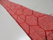 Photo1: 2K07z50  Japanese Kimono Silk SHIBORI FABRIC Kikko Red 81.1x6.3 (1)