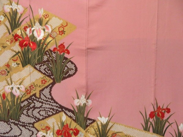 Photo7: 2207T06z1290  Japanese Kimono Silk FURISODE Iris Pink (7)