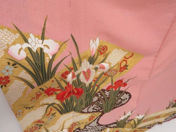 Photo3: 2207T06z1290  Japanese Kimono Silk FURISODE Iris Pink (3)
