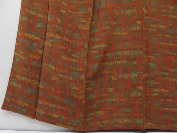 Photo4: 2207T02z1040  Japanese Kimono Crepe Silk KOMON  Brown (4)