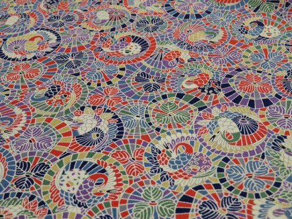 Photo3: 2U02z60  Japanese Kimono Silk  FABRIC Umbrella  42.5x14.2 (3)