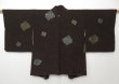 Photo1: 1403T10z660 Vintage Japanese Kimono Silk HAORI Black, Brown (1)