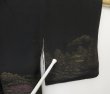 Photo7: 1317T07z590 Vintage Japanese Kimono Silk HAORI Black Temples (7)
