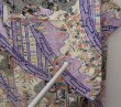 Photo9: 1531T04z1150 Japanese Kimono Silk FURISODE Off-white Flowers (9)