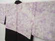 Photo9: 1118T03z490 Vintage Japanese Kimono Silk HAORI Dark brown Flowers (9)