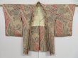 Photo6: 1019i02z870 Vintage Japanese Kimono Silk HAORI Ecru beige (6)