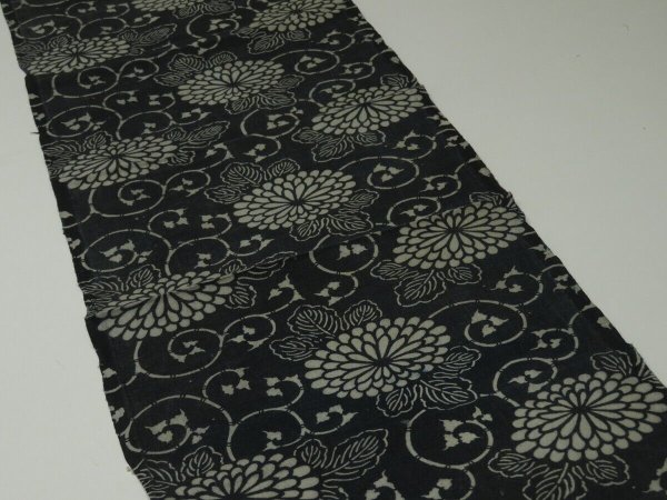 Photo4: 4M13z70 Vintage Japanese Kimono Cotton Momen Boro Fabric Indigo Katazome 55.1" (4)