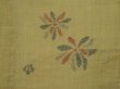 Photo6: 1112T04z510 Vintage Japanese Kimono Linen OJIYA CHIJIMI Light ochre Flower (6)