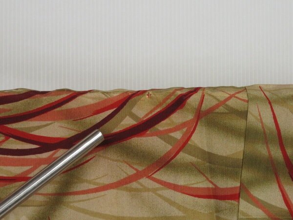 Photo7: 1203i01z480 Vintage Japanese Kimono Silk HAORI Sand beige Flower (7)