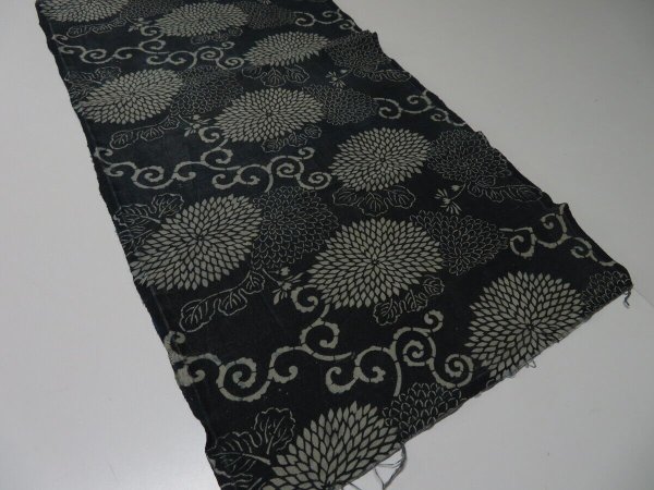 Photo2: 4M17z110 Vintage Japanese Kimono Cotton Momen Boro Fabric Indigo Katazome 66.1" (2)