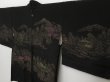 Photo2: 1317T07z590 Vintage Japanese Kimono Silk HAORI Black Temples (2)