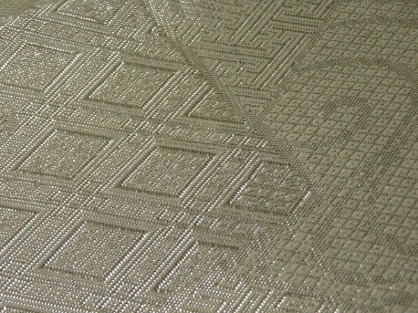 Photo4: 1D03z180 Japanese Kimono Silk OBI FABRIC Off-white Jigami, Flowers 85.8" (4)