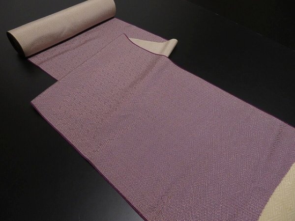 Photo5: C24z660 Japanese Kimono Silk BOLT FABRIC Purple Tiny flower 472.4" (5)